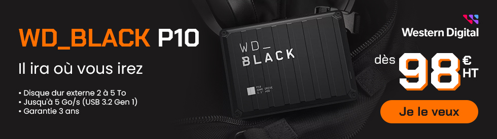 18€24 sur Disque dur Externe Gaming WD_BLACK P10 5 To - Disques durs  externes - Achat & prix