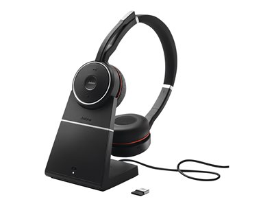 Casque audio Jabra Evolve2 55 UC Stereo - Micro-casque - sur-oreille -  Bluetooth - sans fil - Suppresseur de bruit actif - USB-C, USB-A - noir -  avec support de