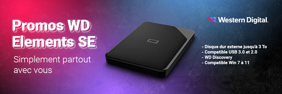 Disques durs externes WD Elements SE : simplement partout avec vous !