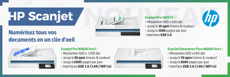 Scanner de documents HP ScanJet Pro 3600 F1 avec chargeur